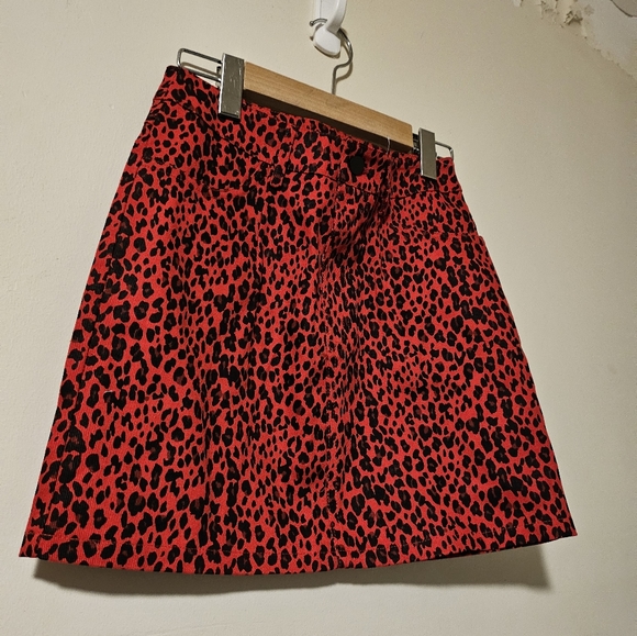 Charlotte Russe red leopard print mini skirt - Picture 1 of 8
